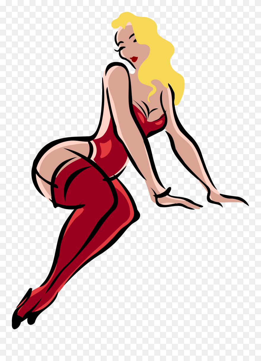 Lingerie Model, Light Skin, Blonde Hair, Red Clothes - Lady In Lingerie Clipart Png Transparent Png