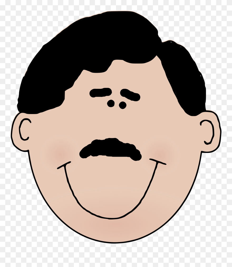 Man With Mustache And Wig Clipart - Cartoon Man With Moustache - Png Download