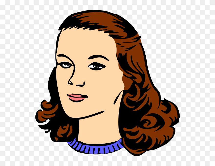 Woman Head Colour - Woman Clipart Black And White - Png Download