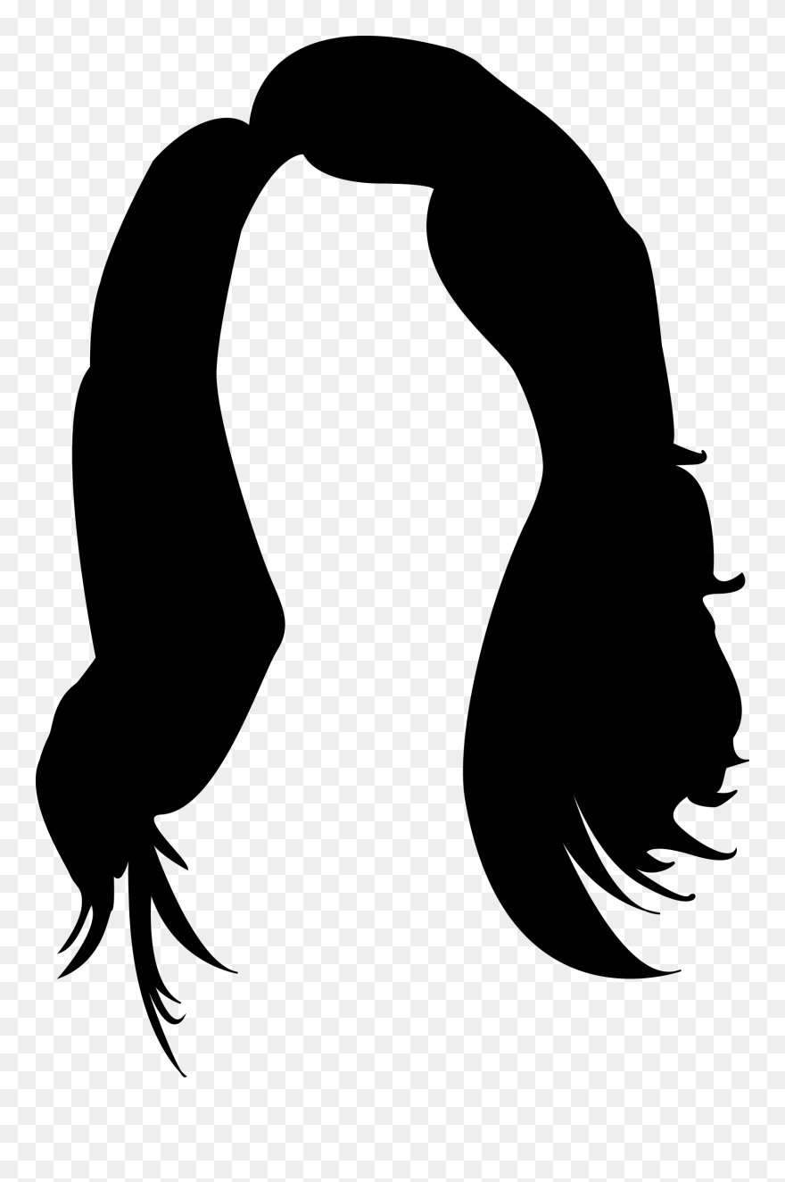 Long Hair Black Hair - Outline Image Of Hair Clipart