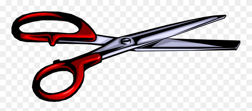 Vector Illustration Of Scissors Hand-operated Shearing - Scissors Clipart