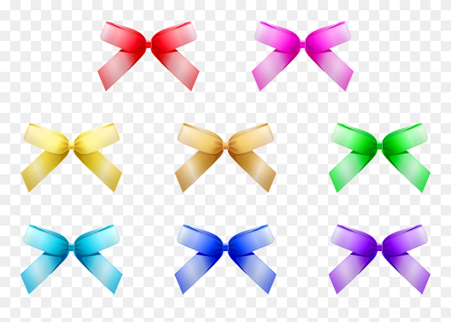 Transparent Ribbons And Bows Clipart - イラスト 素材 リボン - Png Download