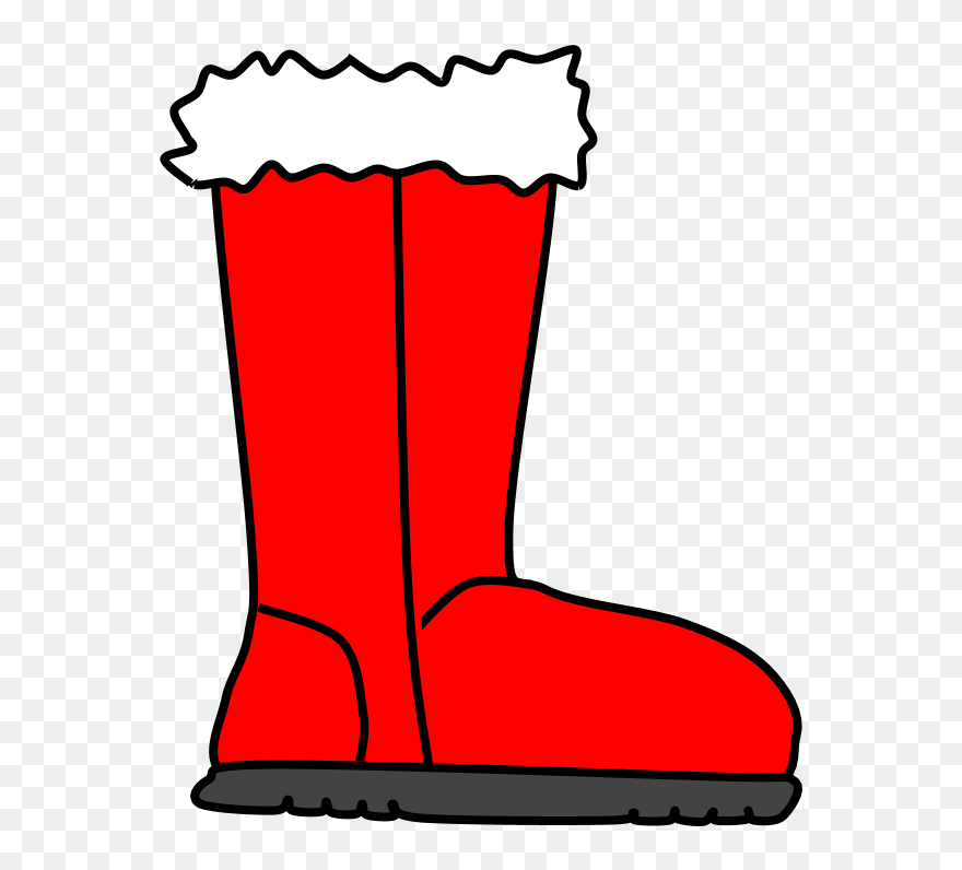 Boots, Fur, Snow, Rain, Red - Boot Clipart