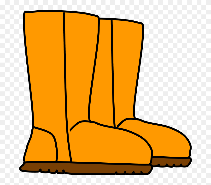 Boots, Snow, Rain, Orange Clipart