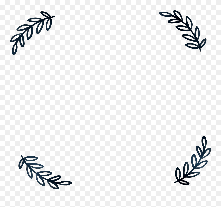 Etsy Vintage Product Logo Clip Art - Simple Leaf Border Black And White - Png Download