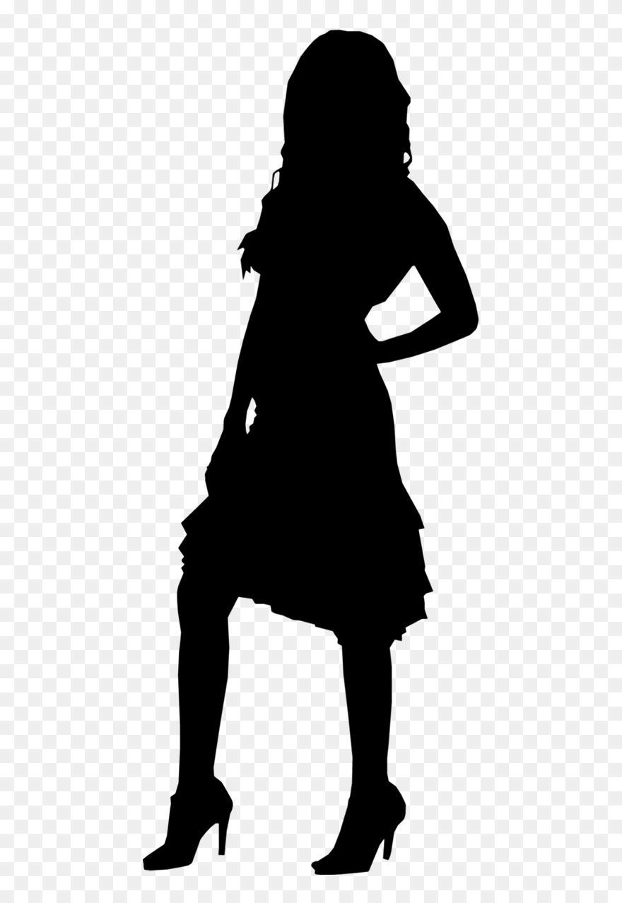Black Silhouette Etsy Clip Art - Female Silhouette Of A Person - Png Download