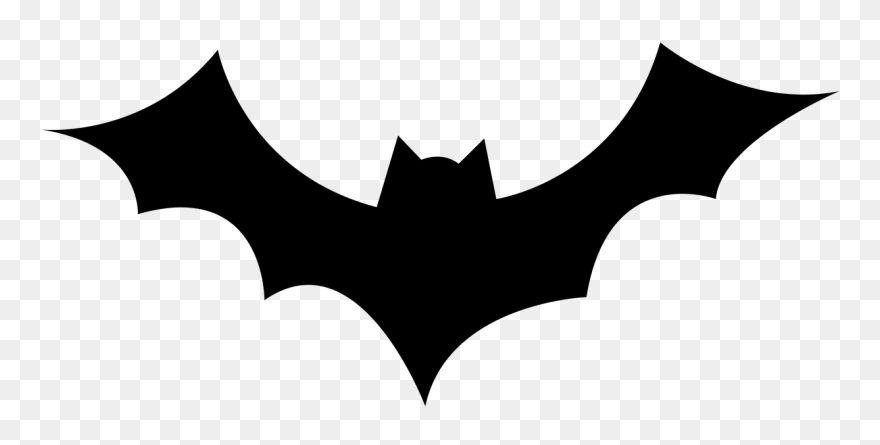 Silhouette Bat Clipart Black And White - Png Download