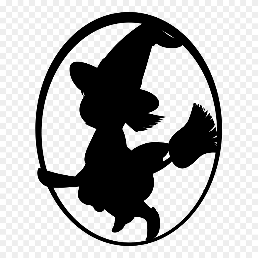 Transparent Hexe Clipart - Witch Pdf Silhouette - Png Download