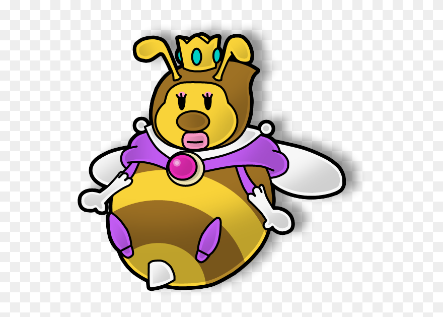 Clipart Paper Bee - Honey Queen Bee Super Mario Galaxy - Png Download