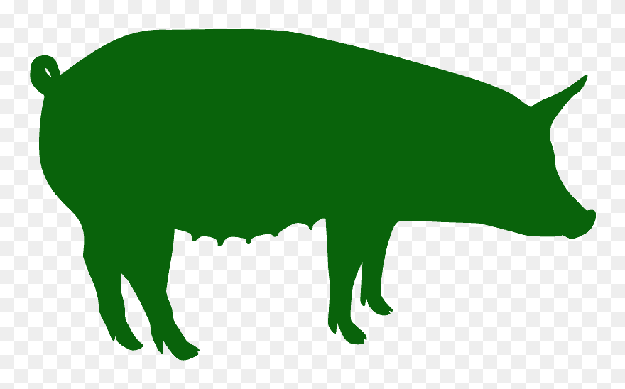 Green Pig Silhouette Clipart