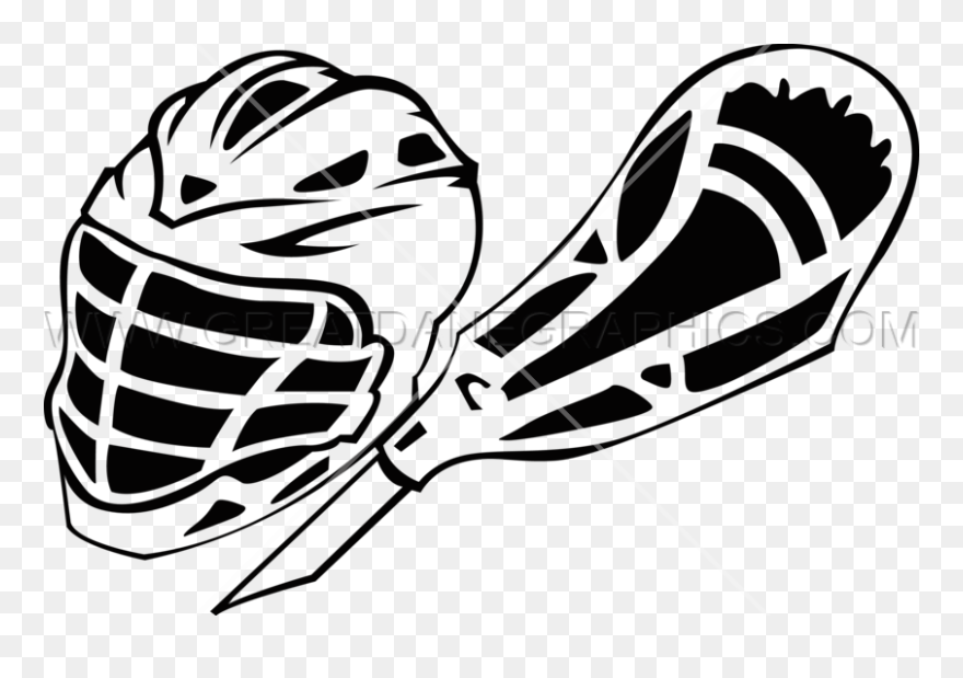 Lacrosse Helmet Stick Ready - Illustration Clipart