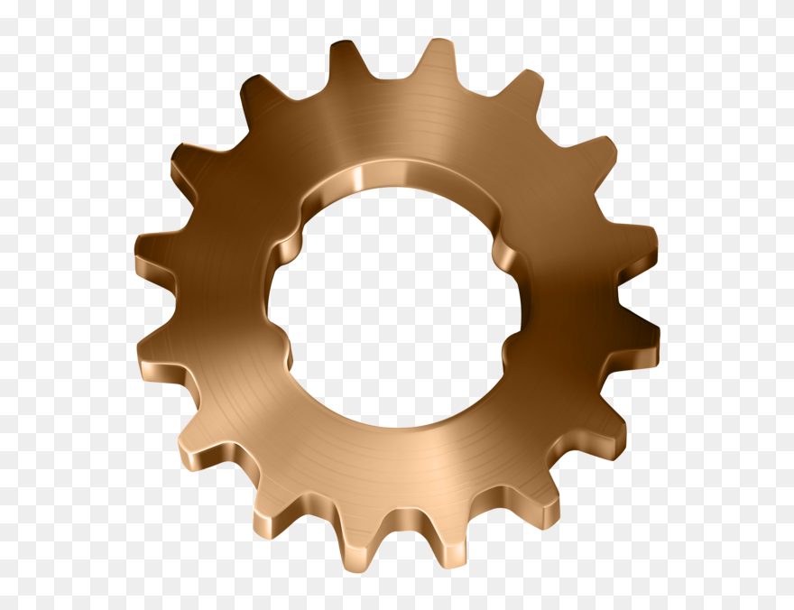 Gears Clipart Grey - Gold Gear With Transparent Background - Png Download