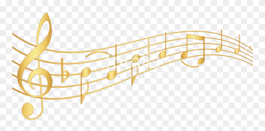 Music Staff - Golden Music Notes Png Clipart