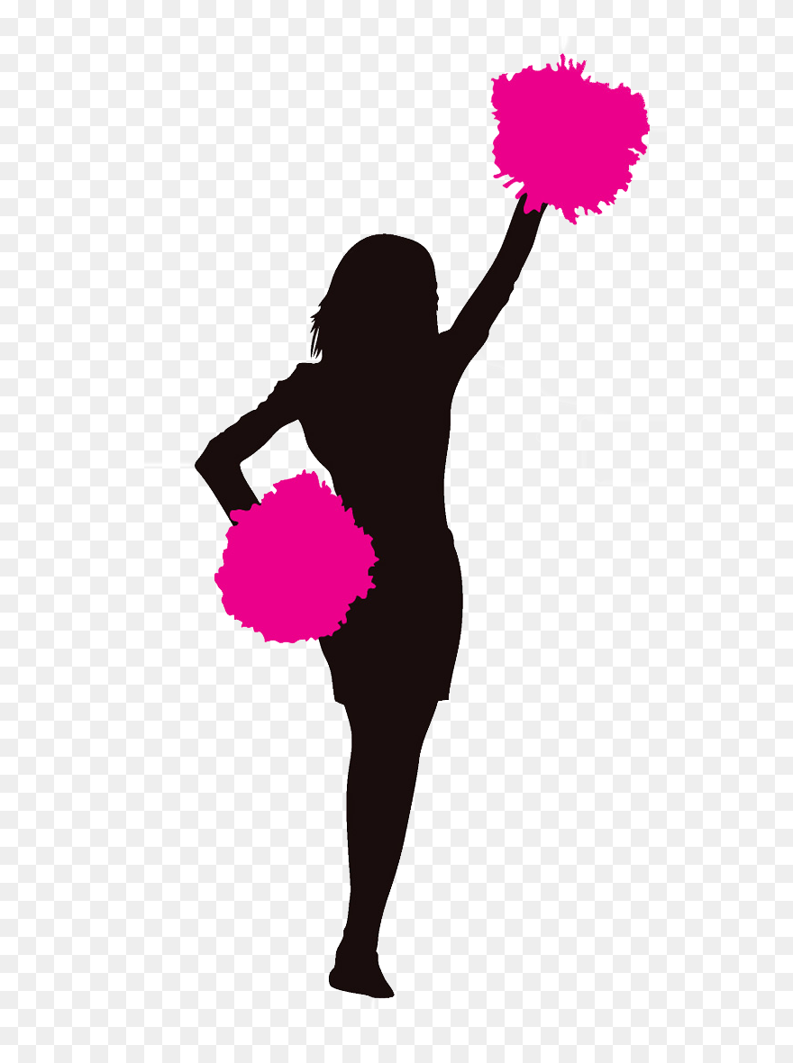 Cheerleader Pink Clipart Image - Silhouette - Png Download