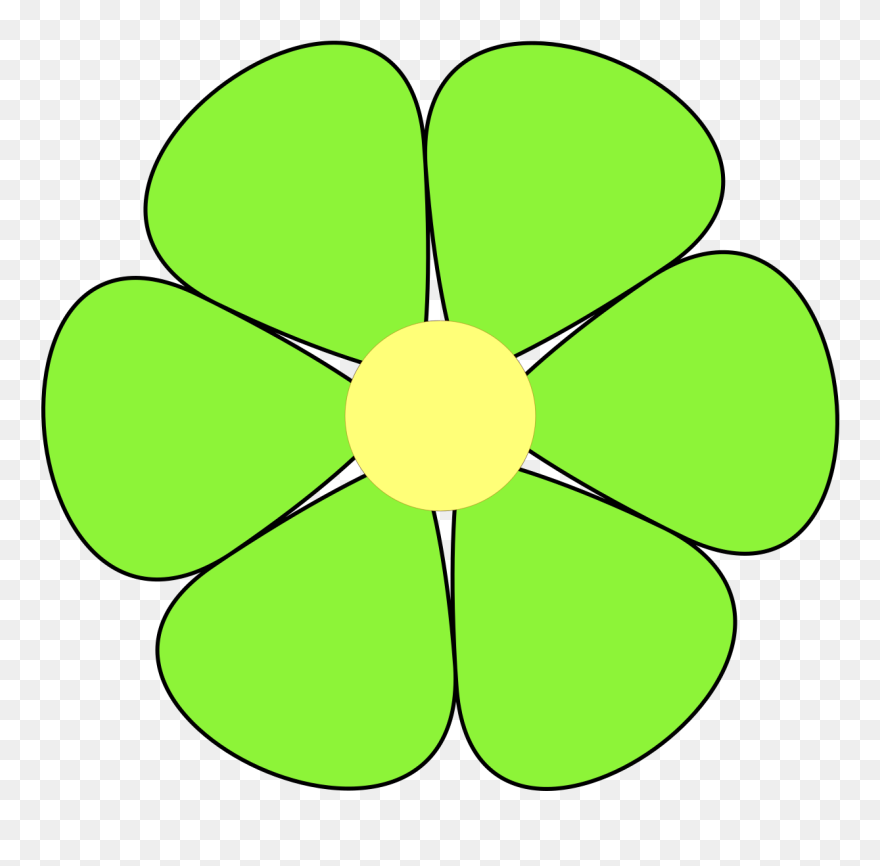 Clip Art Green Flower - Png Download
