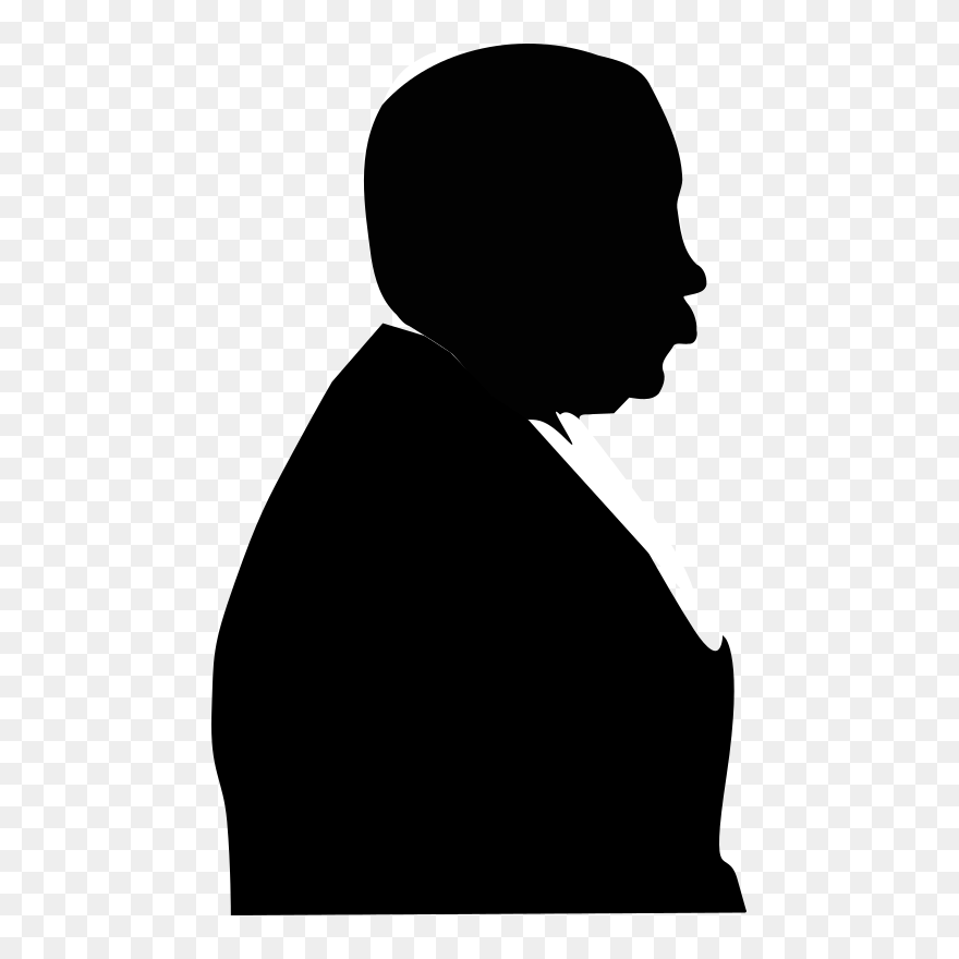 Silhouette Clip Art - Old Man Silhouette Face - Png Download