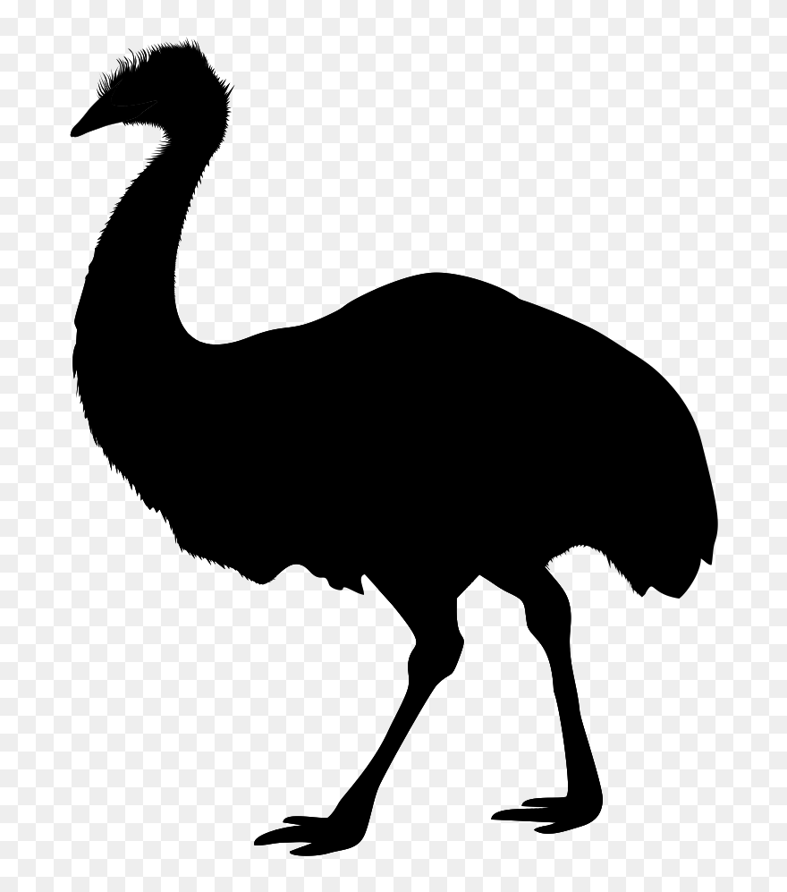 Clip Art White-tailed Deer Image Animal Silhouettes - Ostrich Silhouette Transparent - Png Download