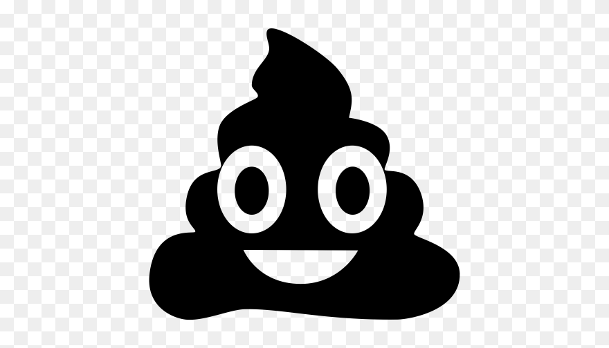 Poop Clipart Black And White - Poop Emoji Clipart Black And White - Png Download