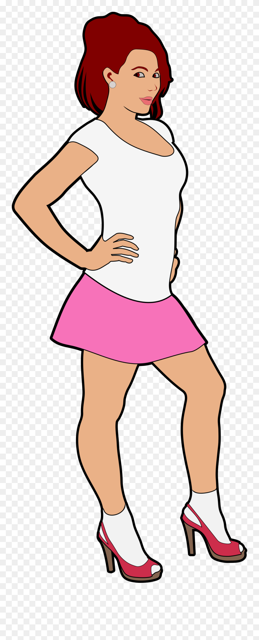 Girl Playing Football Clipart Graphic Black And White - Clipart Woman Transparent - Png Download