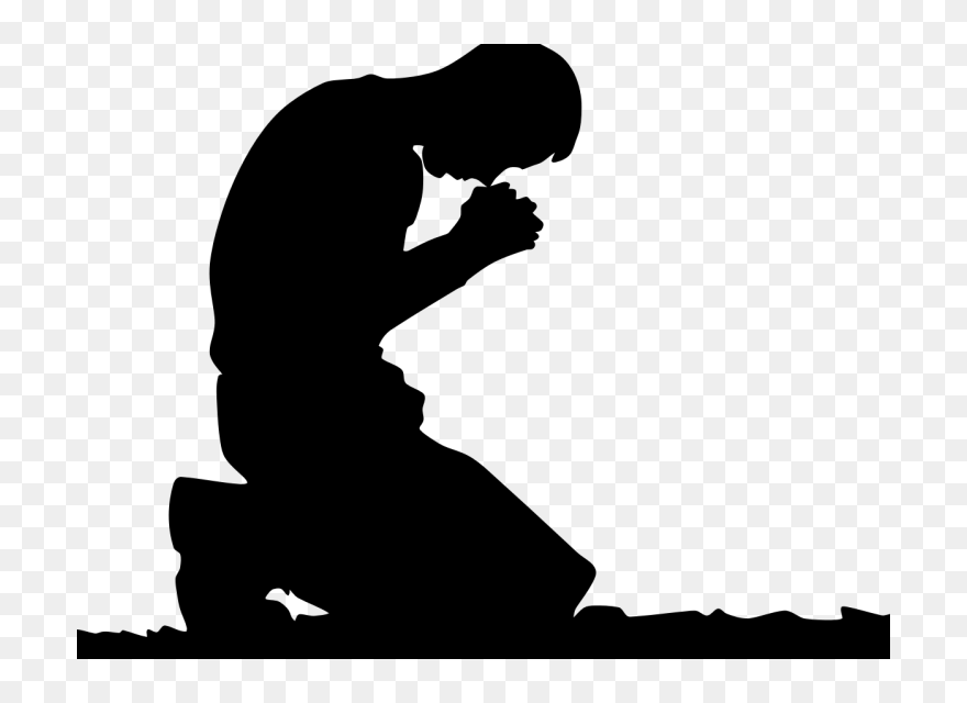 Prayer Praying Hands Kneeling God Clip Art - Praying Silhouette - Png Download