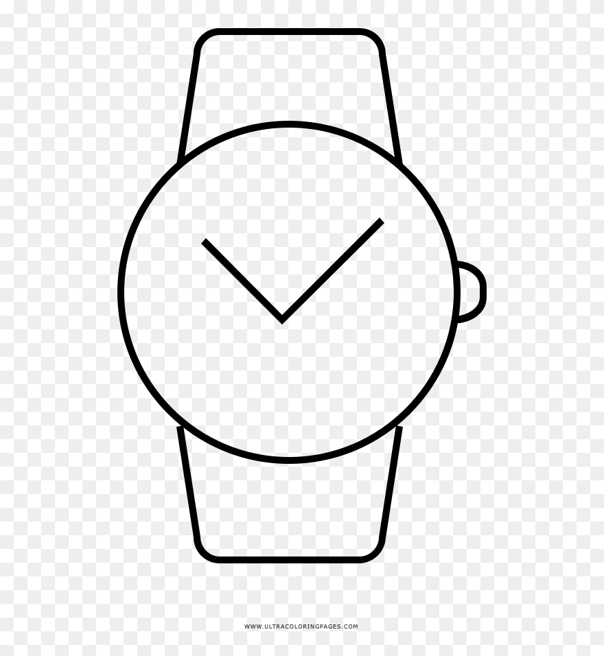 Watch Clip Coloring - Line Art - Png Download