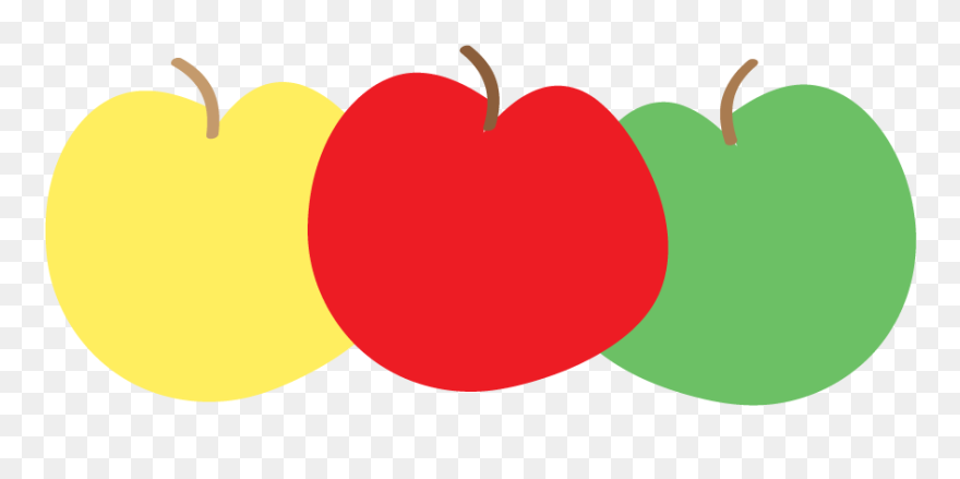 Apple Clipart 3 Colors - Teacher Apple Clipart - Png Download