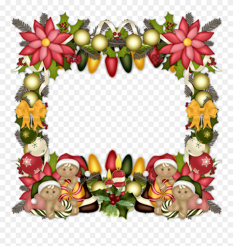 Transparent Clipart Noel Gratuit - Bordes Decorativos De Navidad - Png Download