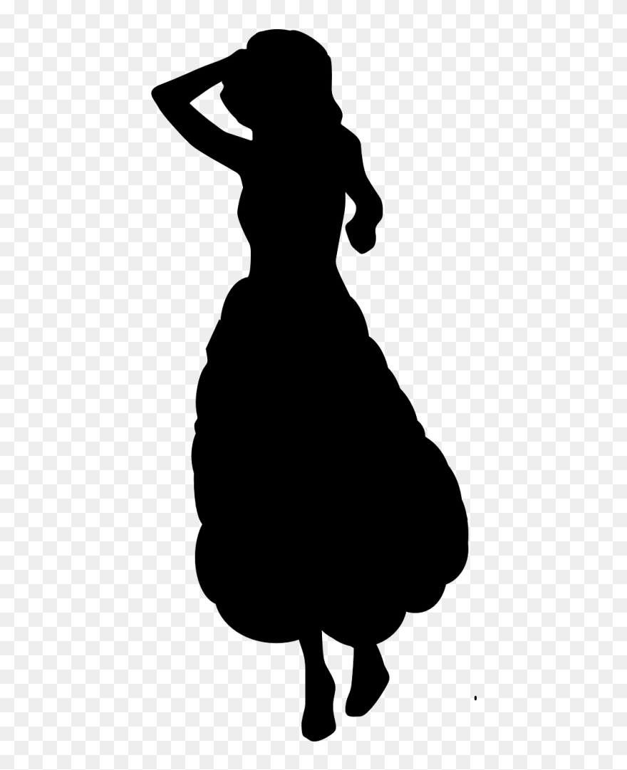 Portable Network Graphics Vector Graphics Silhouette - Girl In Dress Silhouette Png Clipart