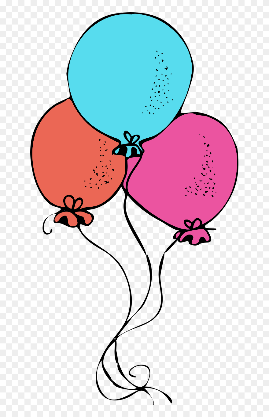 Luftballons - Yellow Blue Orange Balloons Clipart