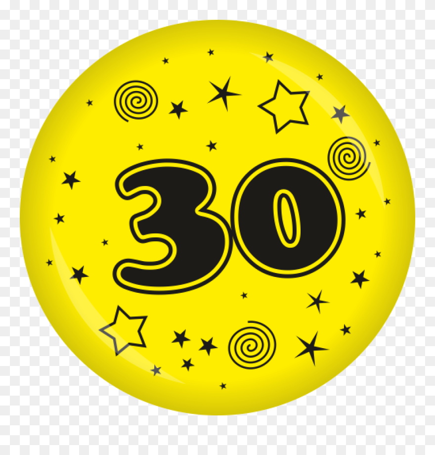 30 Ø 50 Mm - Numero 30 Amarillo Png Clipart