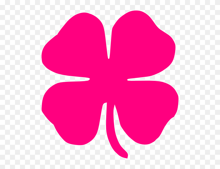 Dot Clipart Four - Pink Four Leaf Clover - Png Download