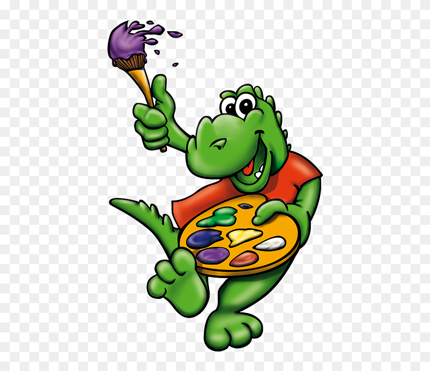 Bodo Malt Mit Pinsel Und Farbe Clipart