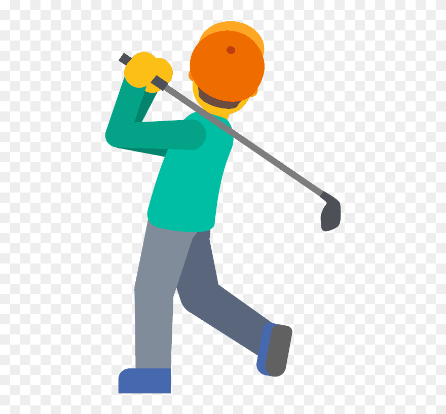 Man Golfing Emoji Clipart - Emoji Golf - Png Download