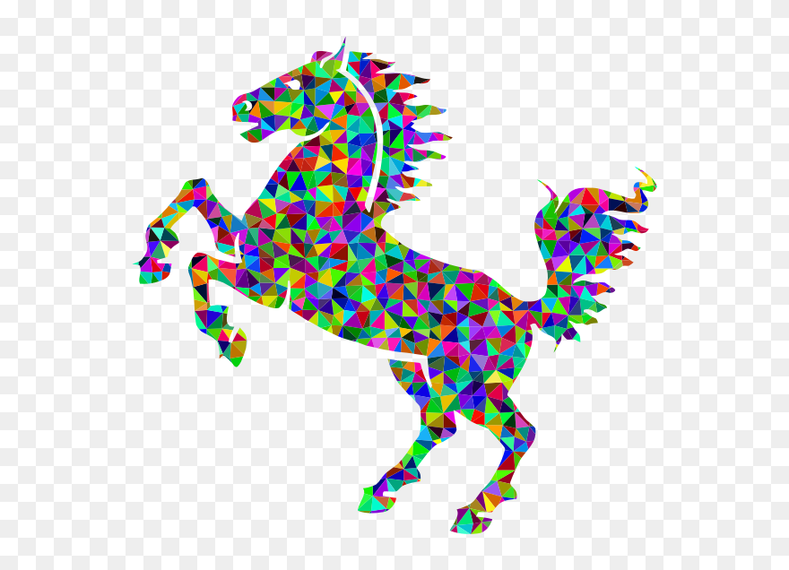 Prismatic Low Poly Horse - Black Horse Png Vector Clipart