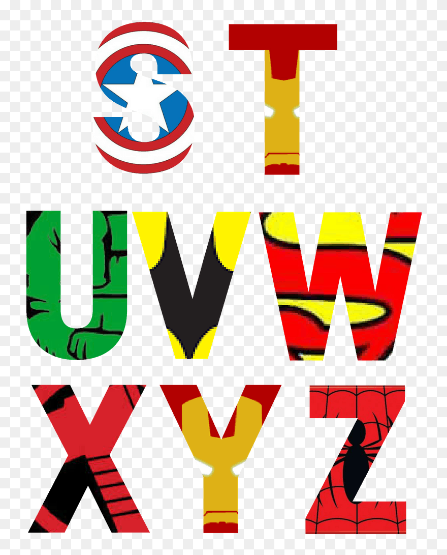 Printable Superhero Letters Clipart