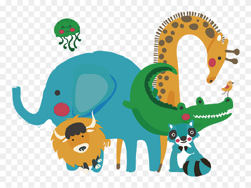 Jungle Animals Door Hanger Sticker - 冬瓜山甕缸雞 Clipart