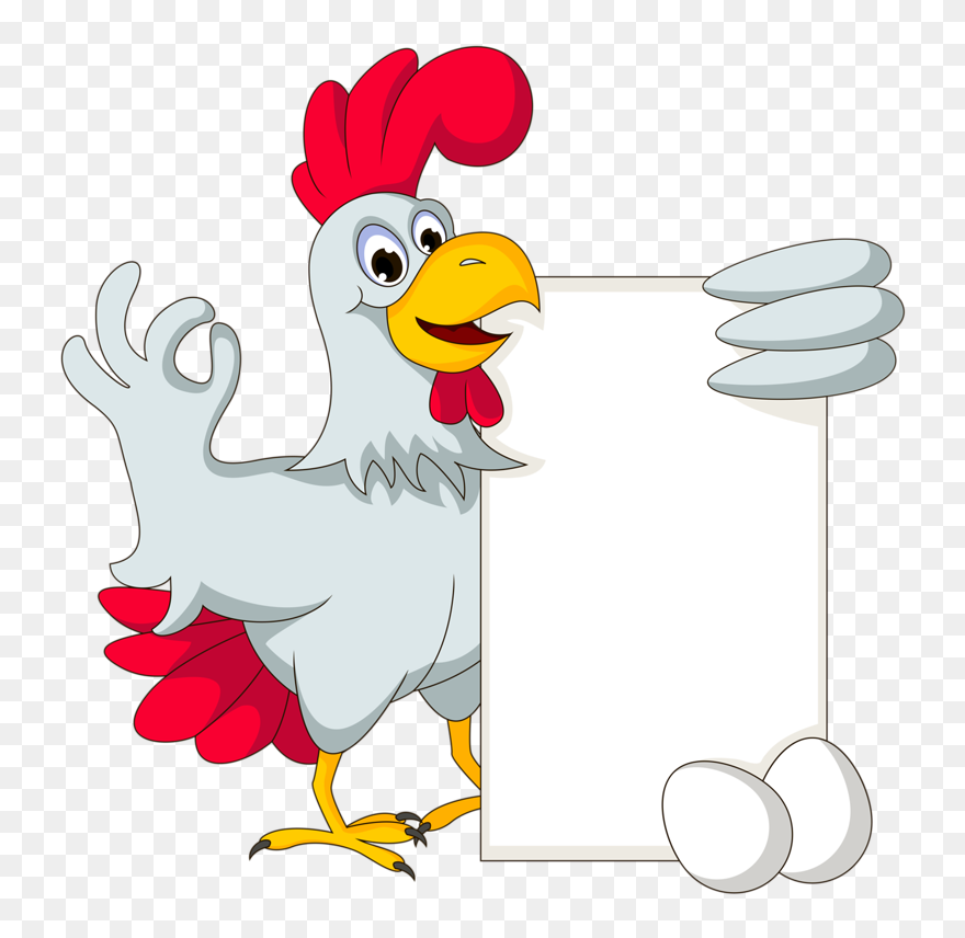 Png Pinterest Clip - Cartoon Chicken Holding A Sign Transparent Png