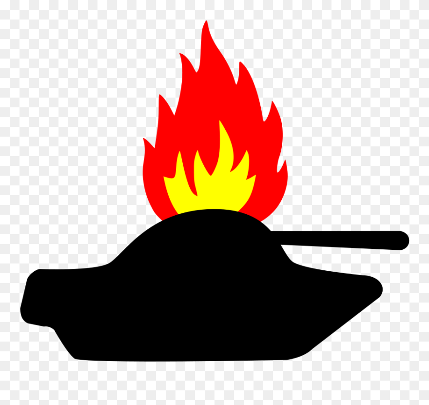 Collection Of Burning - Burning Tank Clipart - Png Download