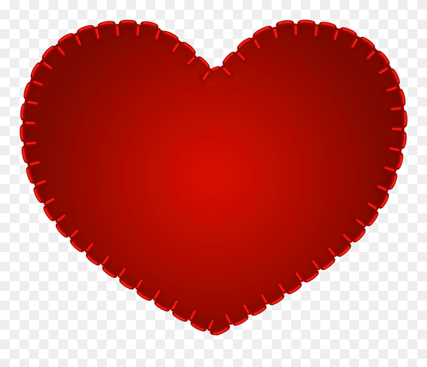Red Heart Sewing Style Png Clipart - Heart Transparent Png