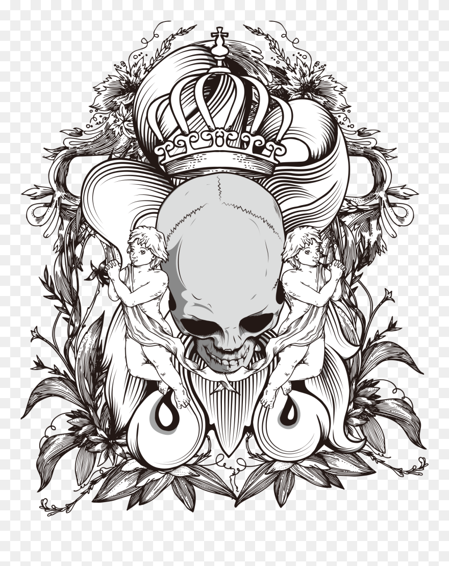 Angel Drawing Head For Free Download - Angel And Demon Drawing Clipart