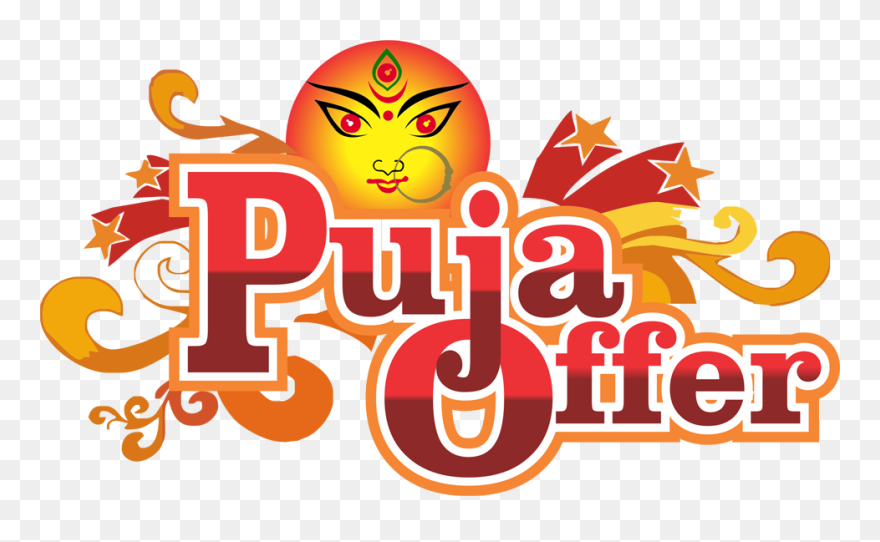Durga Puja Offer Text Design - Illustration Clipart
