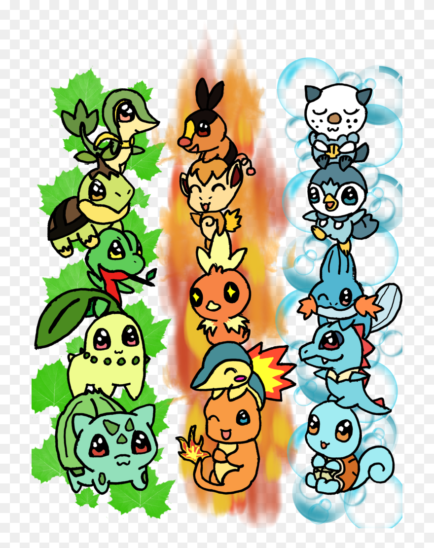 Drawing Starfish Chibi Transparent Png Clipart Free - Starter Pokemon Drawing