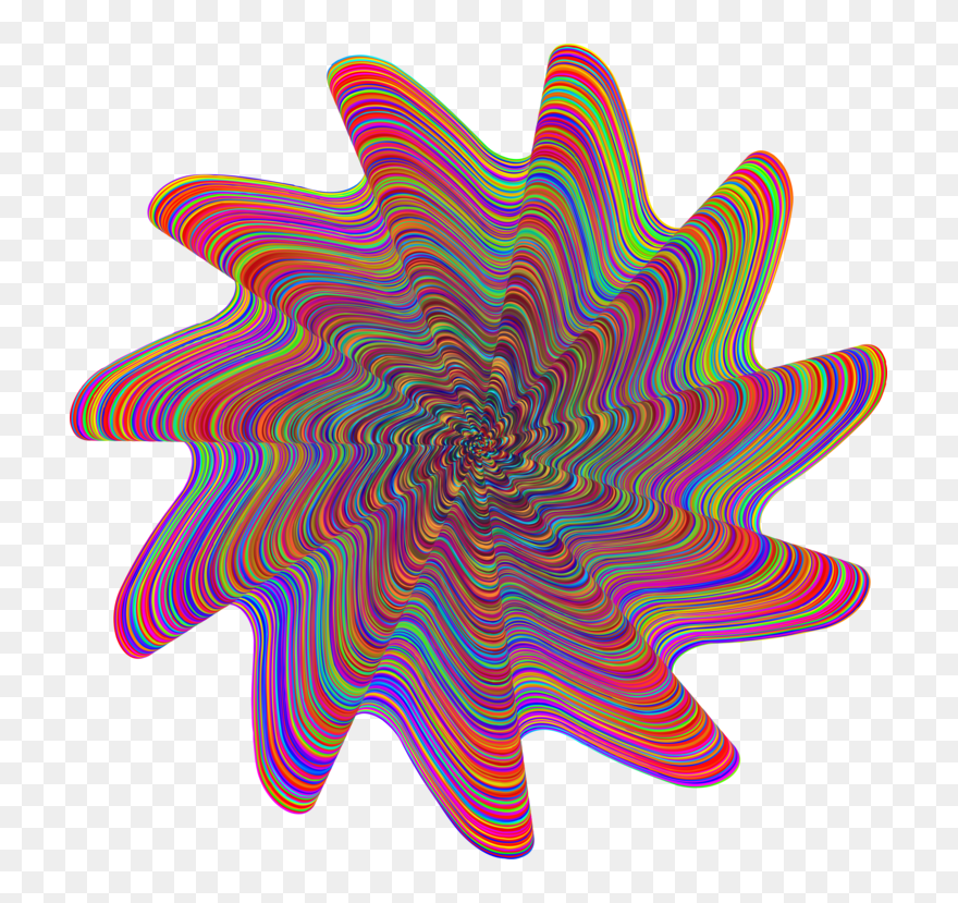 Line,starfish,prismatic - Psychedelic Png Transparent Background Clipart