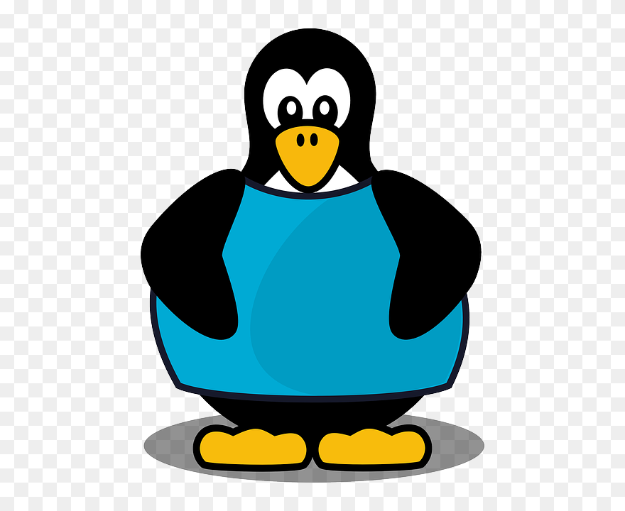 Tux, Penguin, Linux, Blue, Cartoon, Angel, Bird - Penguin Wearing A Shirt Clipart - Png Download