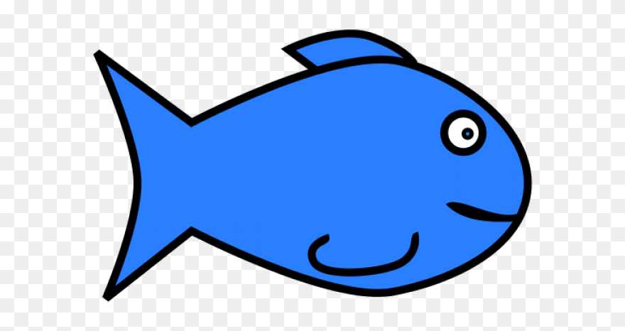Blue Fish Cliparts - Simple Fish Clipart - Png Download