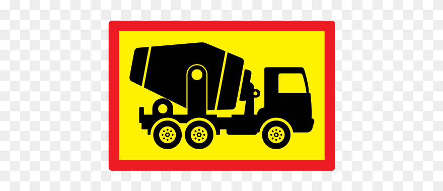 Truck Heavy Machinery Construction Sticker Wall Decal - Dibujo Mixer Clipart