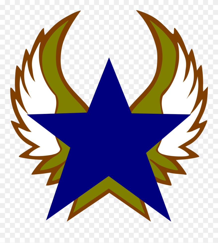 Blue Star With Gold Wings Svg Clip Arts - Png Download