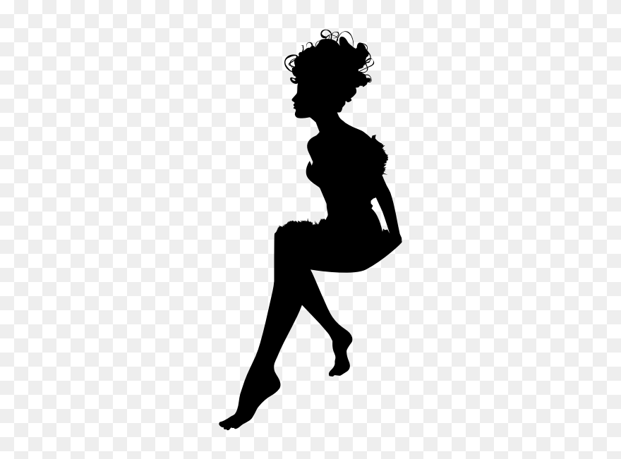 Silhouette Of Fairy Girl - Girl Sitting On Circle Clipart