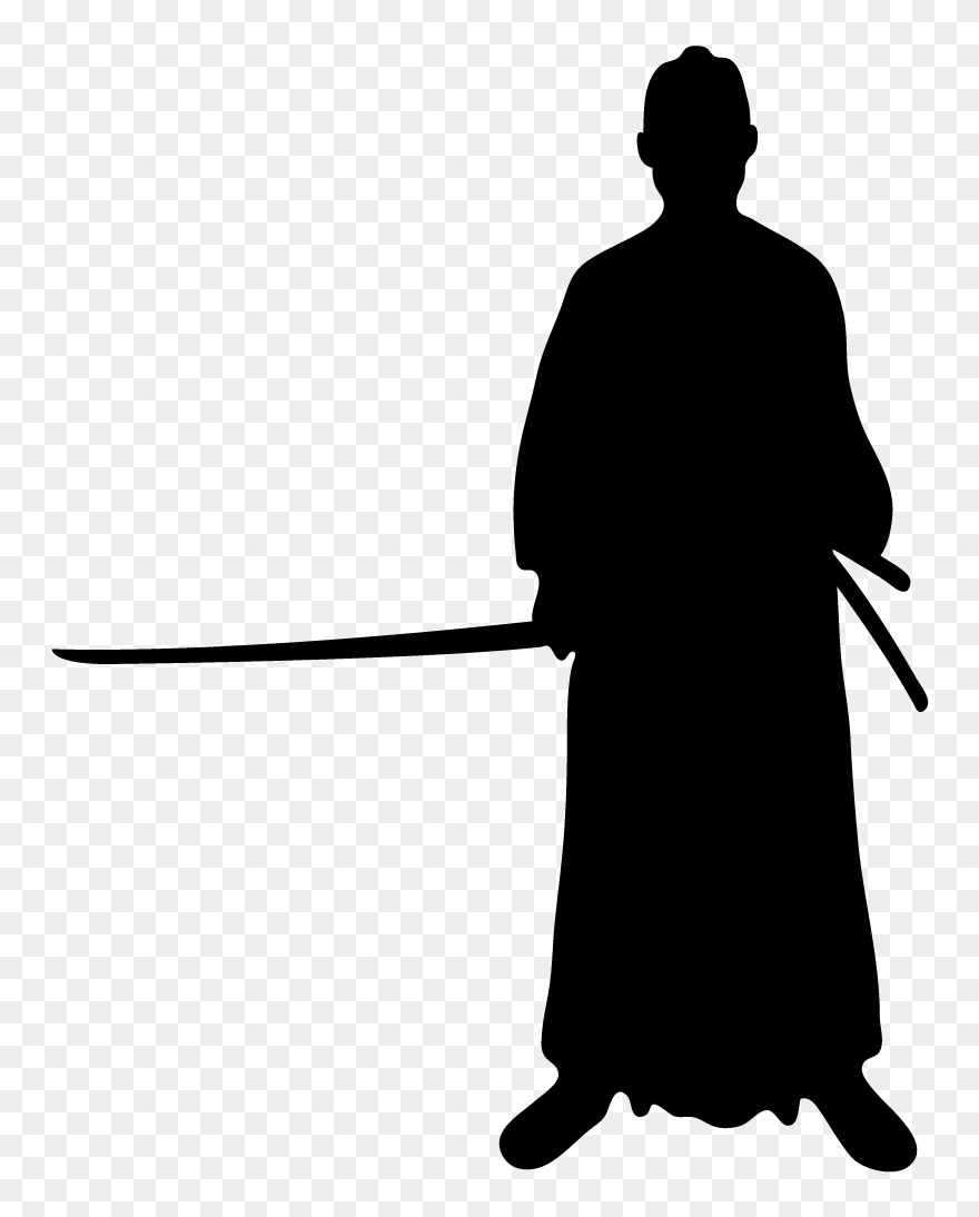 Silhouette Black Clip Art - 侍 シルエット Png Transparent Png