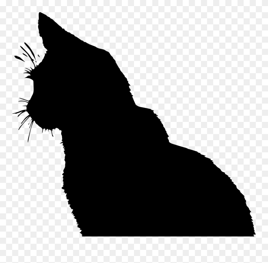 Cat Online Chat Clip Art - Silhouette Profil Chat - Png Download